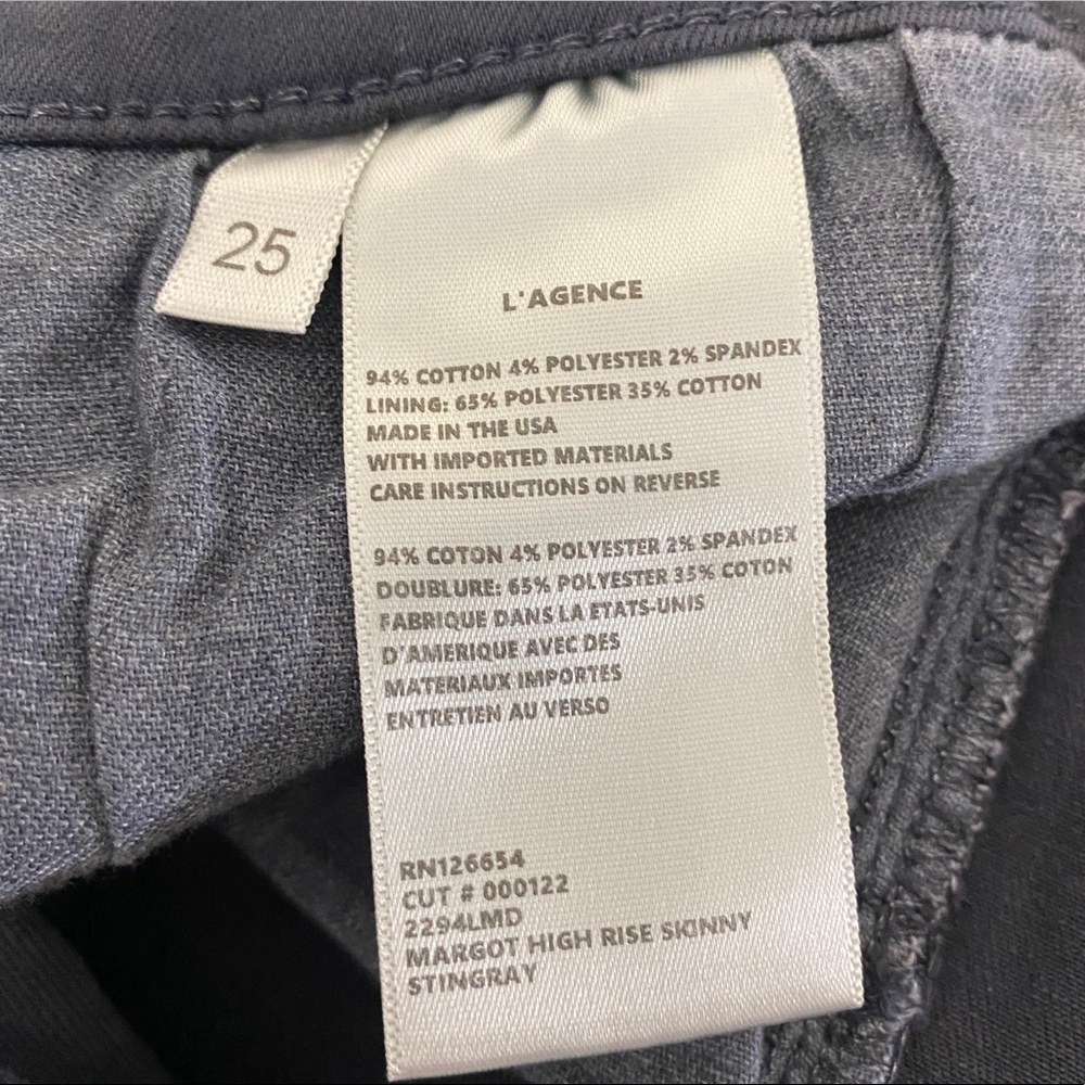 L'AGENCE Margot High Rise Skinny Jean in Stingray NWOT (25) - Picture 13 of 14
